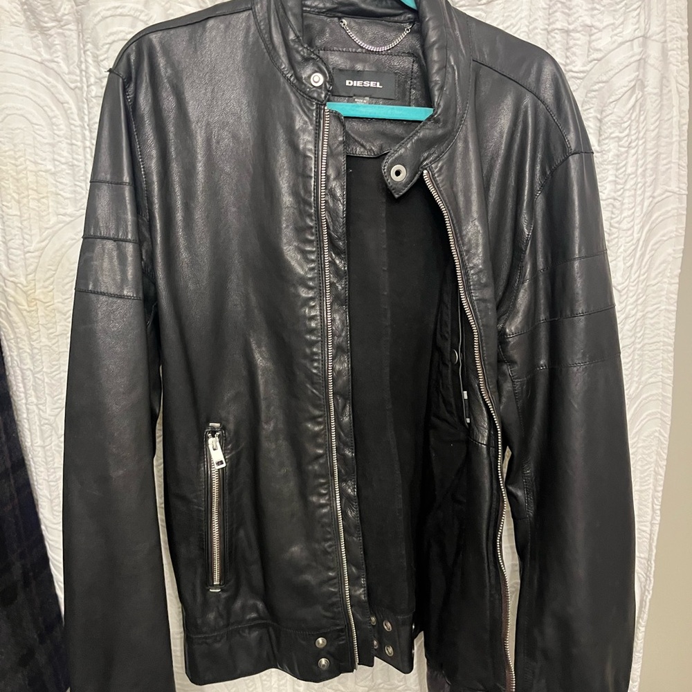 Diesel Men's Black Leather Jacket